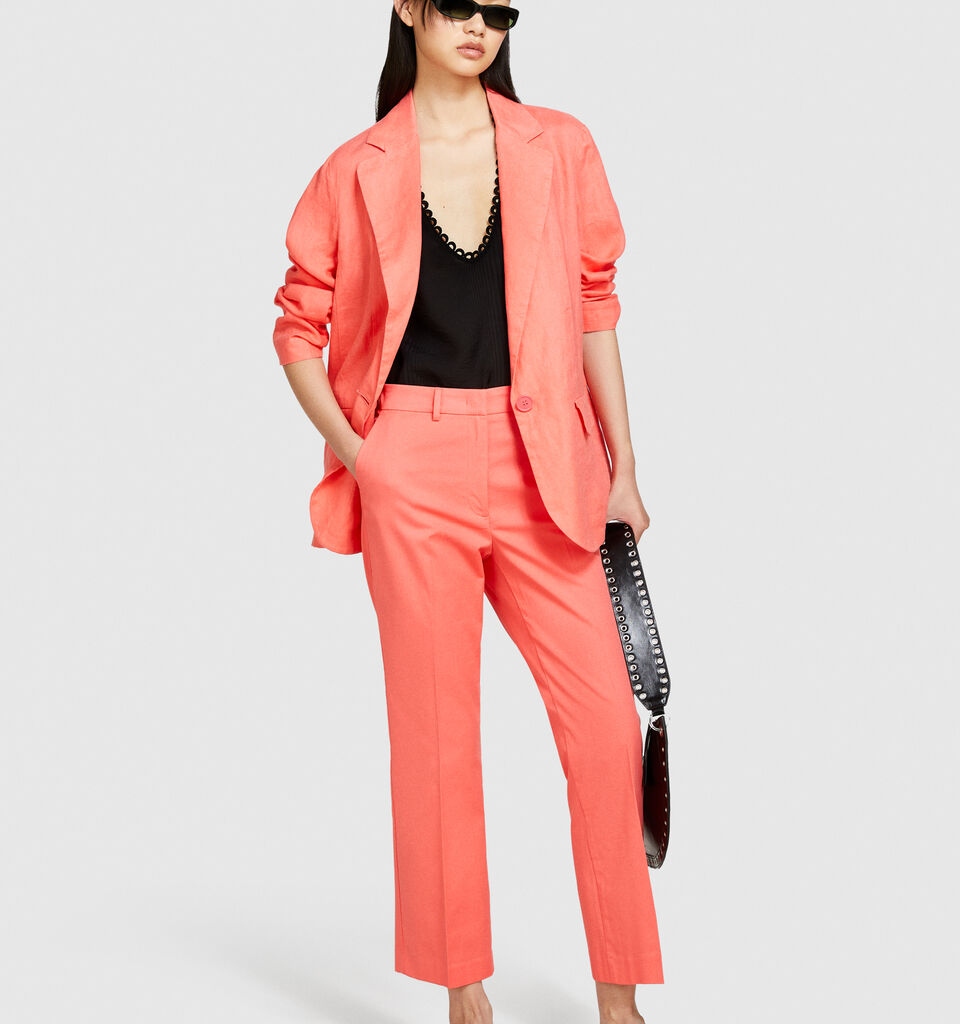 High-waisted trousers - women's high-waisted trousers - Coral | Sisley image number 1